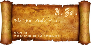 Májer Zsófia névjegykártya